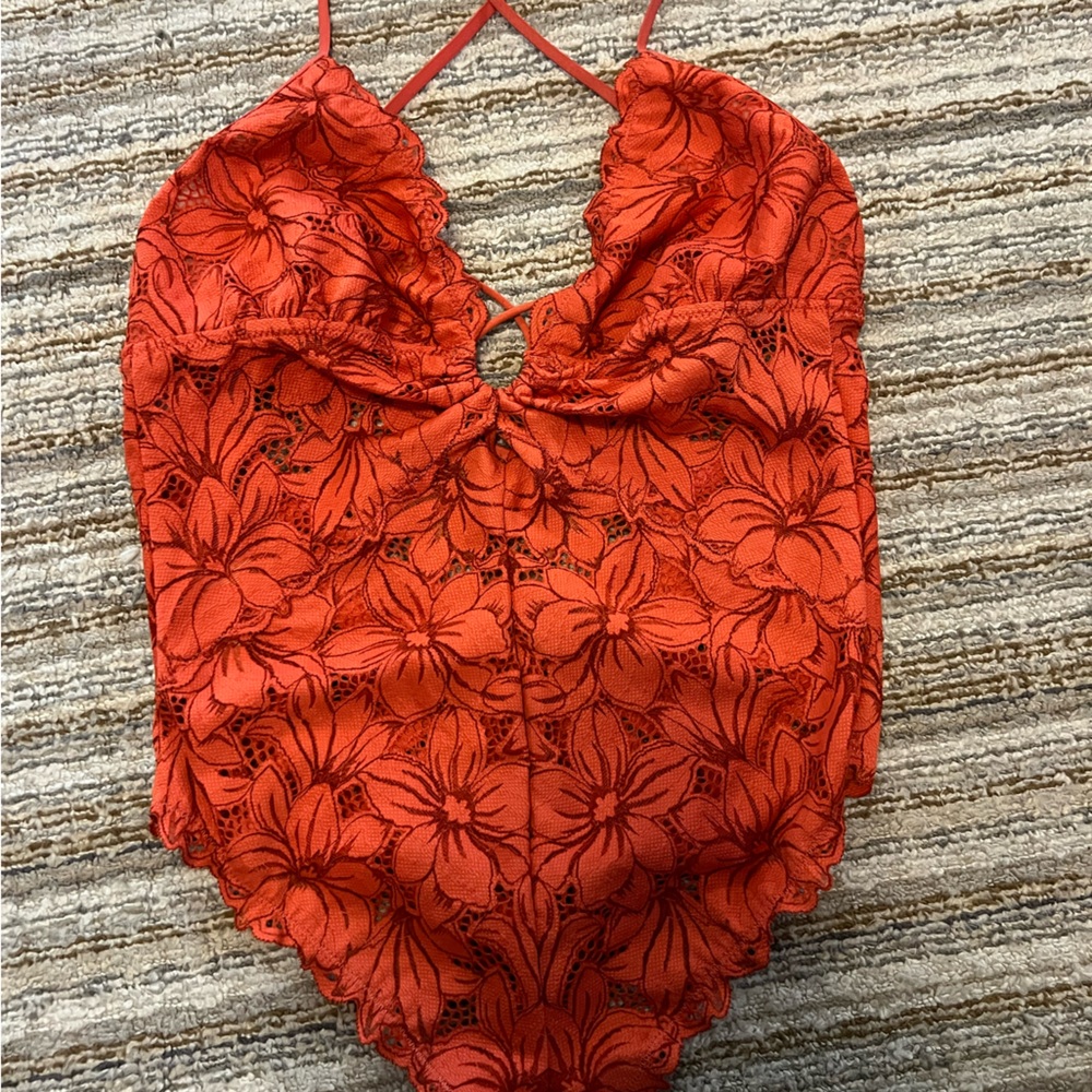 Aerie Coral Lace Bodysuit
